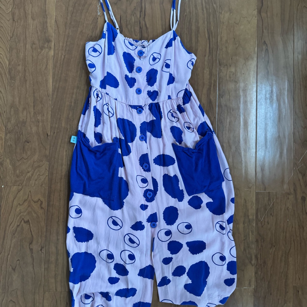 Lazy Oaf x Studio Arhoj Pink/blue Sleeveless Spaghetti Strap Dress - Picture 2 of 3